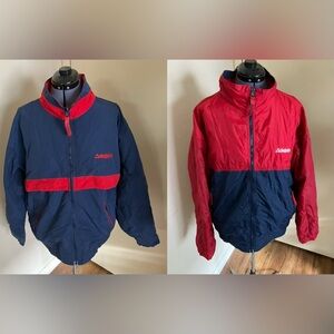 Vtg Blue & Red Hartwell Sports X Acosta Reversible Windbreaker Jacket Sz L